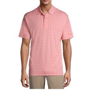BEN HOGAN PERFORMANCE Pink Grid Windowpane Golf Active Fit Polo | Men's Large